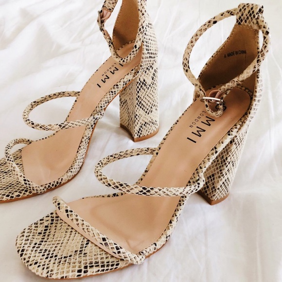 ASOS Simmi London Strappy Snakeskin Heels 6.5 - Picture 2 of 4